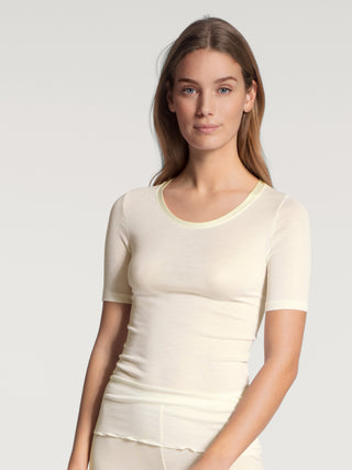 Kurzarm-Shirt aus Wolle-Seide