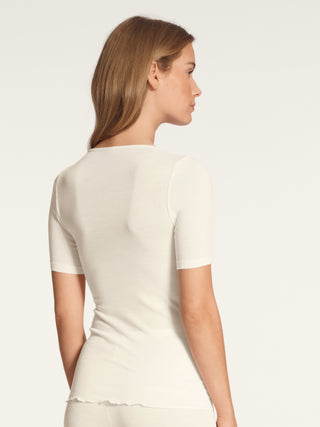 Kurzarm-Shirt aus Wolle-Seide