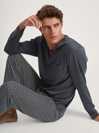 HERREN Pyjama, anthrazit