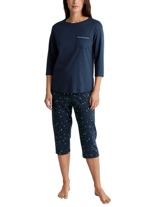 DAMEN Pyjama 3/4, peacoat blue