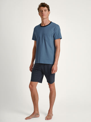 HERREN Pyjama kurz, coronet blue