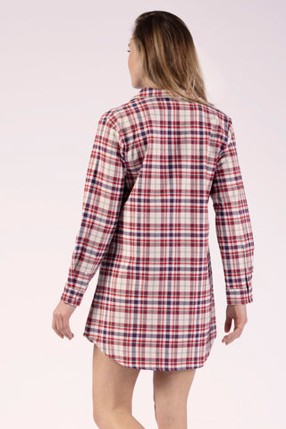 Night Shirt 1/1 Arm m. Knopfleist, Länge 90 cm
