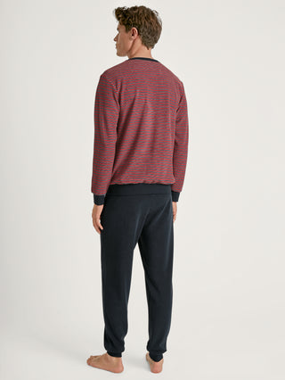 HERREN Pyjama mit Bündchen, ochre red