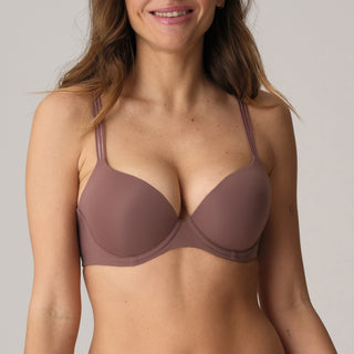 LOUIE satin taupe Push-up BH