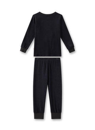 Pyjama long, uni w. motif