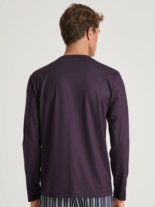HERREN Shirt langarm, plum