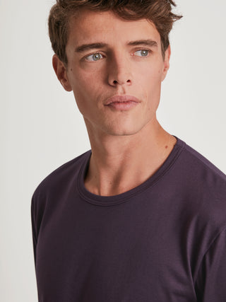 HERREN Shirt langarm, plum