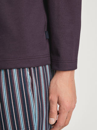 HERREN Shirt langarm, plum