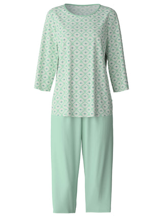 DAMEN Pyjama 3/4, soft green