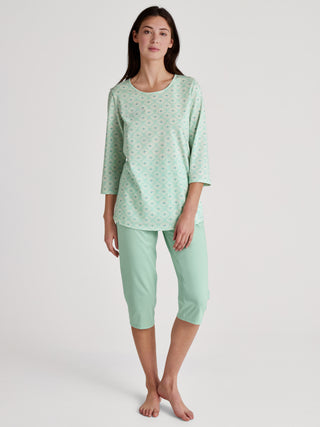DAMEN Pyjama 3/4, soft green