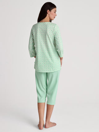 DAMEN Pyjama 3/4, soft green