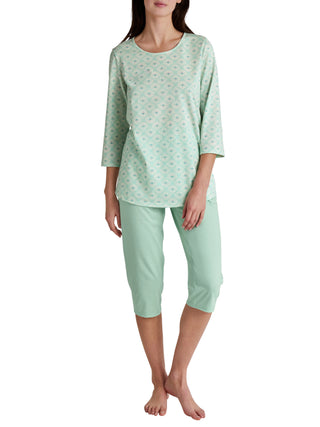 DAMEN Pyjama 3/4, soft green