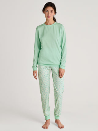 DAMEN Pyjama mit Bündchen, soft green