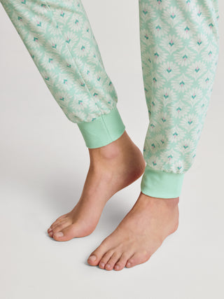 DAMEN Pyjama mit Bündchen, soft green