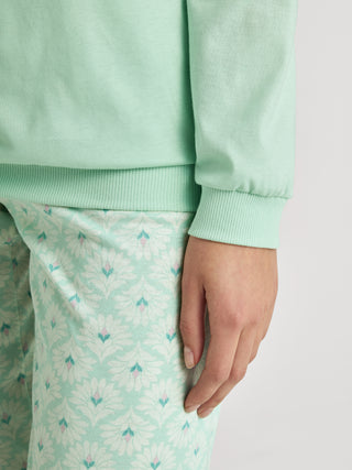 DAMEN Pyjama mit Bündchen, soft green