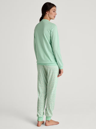 DAMEN Pyjama mit Bündchen, soft green