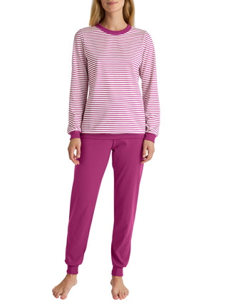 DAMEN Pyjama mit Bündchen, orchid flower