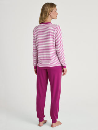 DAMEN Pyjama mit Bündchen, orchid flower