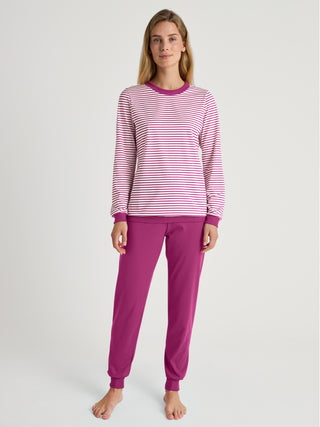 DAMEN Pyjama mit Bündchen, orchid flower