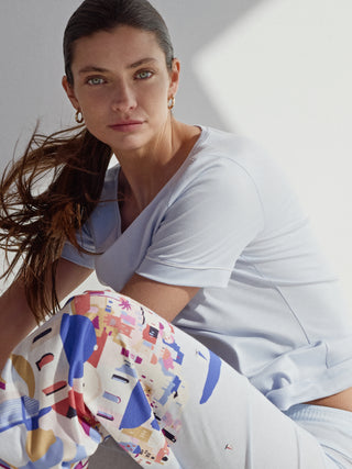 DAMEN Shirt kurzarm, harmony blue