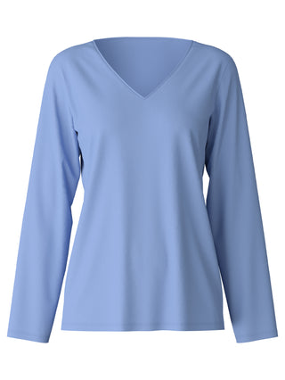 DAMEN Shirt langarm, hydrangea blue