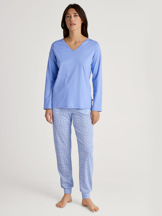 DAMEN Shirt langarm, hydrangea blue