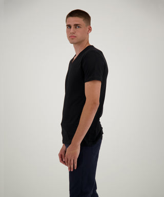 2 T-Shirt Doppelpack Bodyfit mit V-Ausschnitt