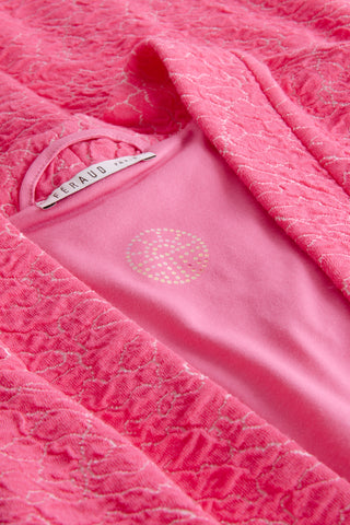 Robe, 1/1 sleeve, wrap around, pock, Pink