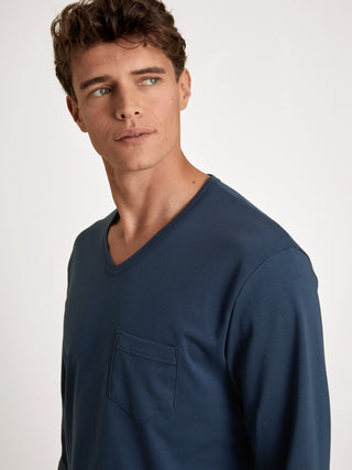 HERREN Pyjama, insignia blue
