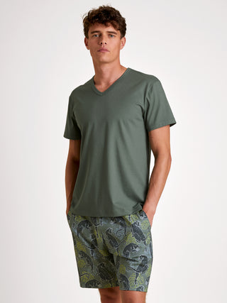 HERREN T-Shirt, laurel green