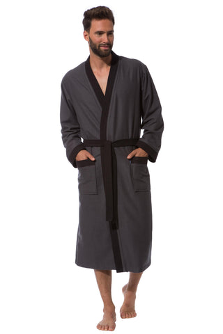 Morgenstern Bademantel Herren Kimono, leicht, Skylight, Liam, anthrazit