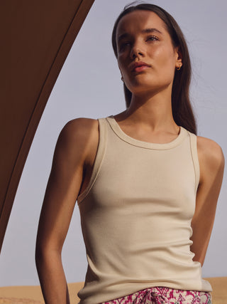 DAMEN Shirt ohne Arm, quill crème