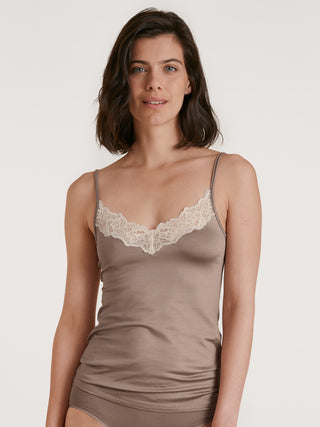 DAMEN Spaghetti-Top, etherea taupe