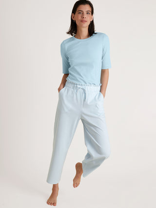 DAMEN Shirt kurzarm, cascade blue