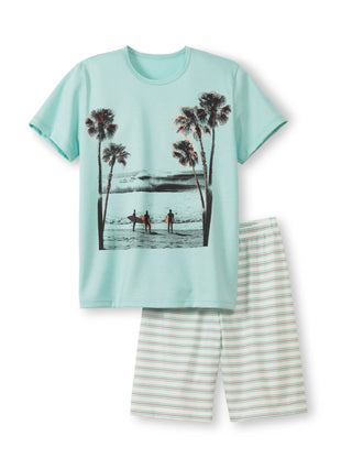 KNABEN Pyjama kurz, glacier blue