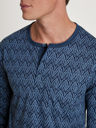 HERREN Pyjama mit Bündchen, coronet blue