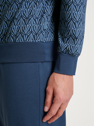 HERREN Pyjama mit Bündchen, coronet blue