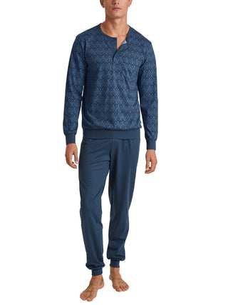 HERREN Pyjama mit Bündchen, coronet blue