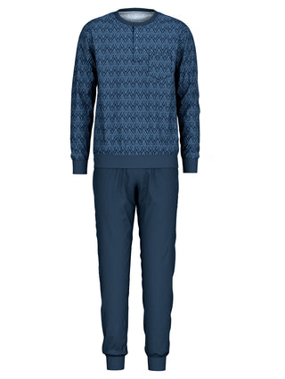 HERREN Pyjama mit Bündchen, coronet blue