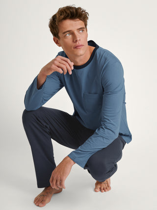 HERREN Pyjama, coronet blue