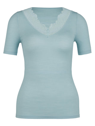 DAMEN Top kurzarm, sterling blue