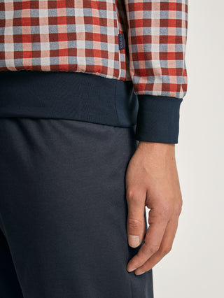 HERREN Pyjama mit Bündchen, ochre red