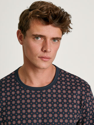 HERREN Pyjama mit Bündchen, dark sapphire