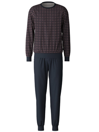HERREN Pyjama mit Bündchen, dark sapphire