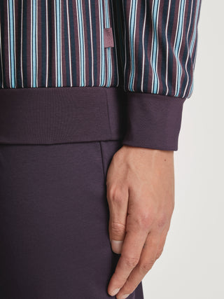 HERREN Pyjama mit Bündchen, plum
