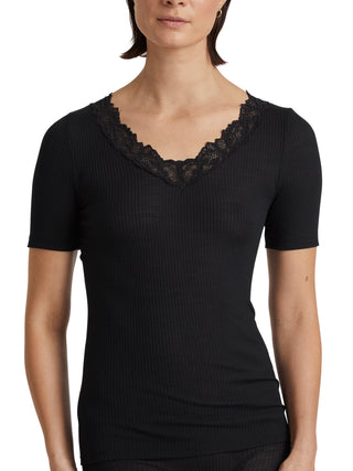 Kurzarm-Shirt aus Wolle-Seide