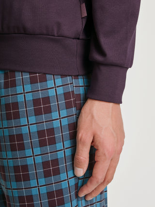 HERREN Pyjama mit Bündchen, plum
