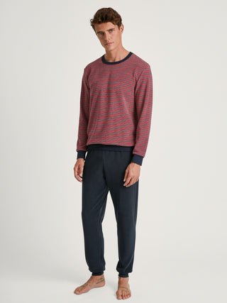 HERREN Pyjama mit Bündchen, ochre red