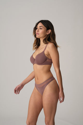 LOUIE satin taupe String