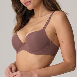 LOUIE satin taupe Push-up BH